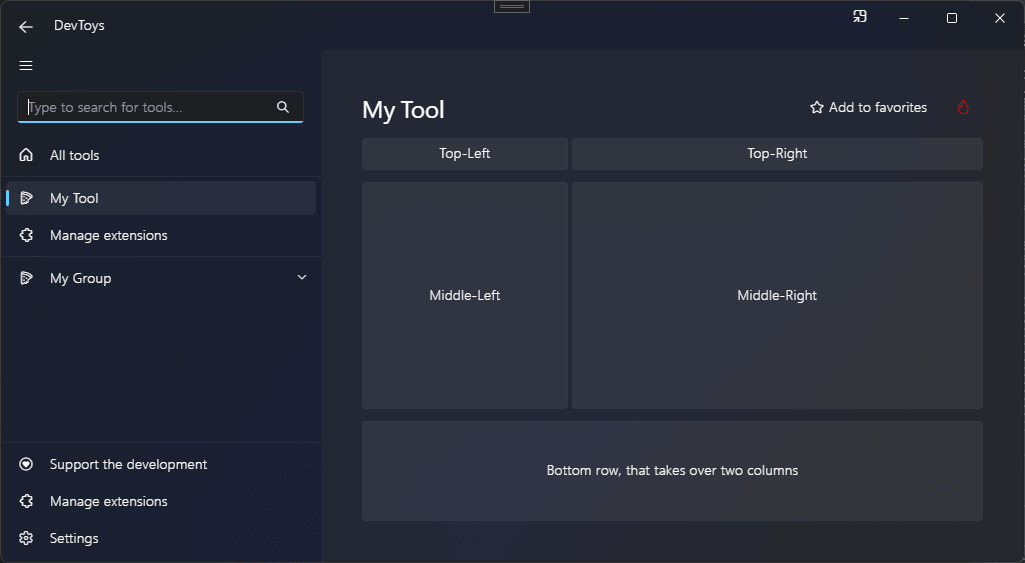 DevToys - My Tool - Grid