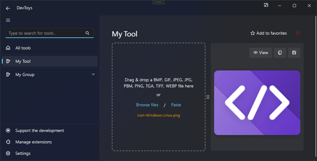 DevToys - My Tool - Image Viewer