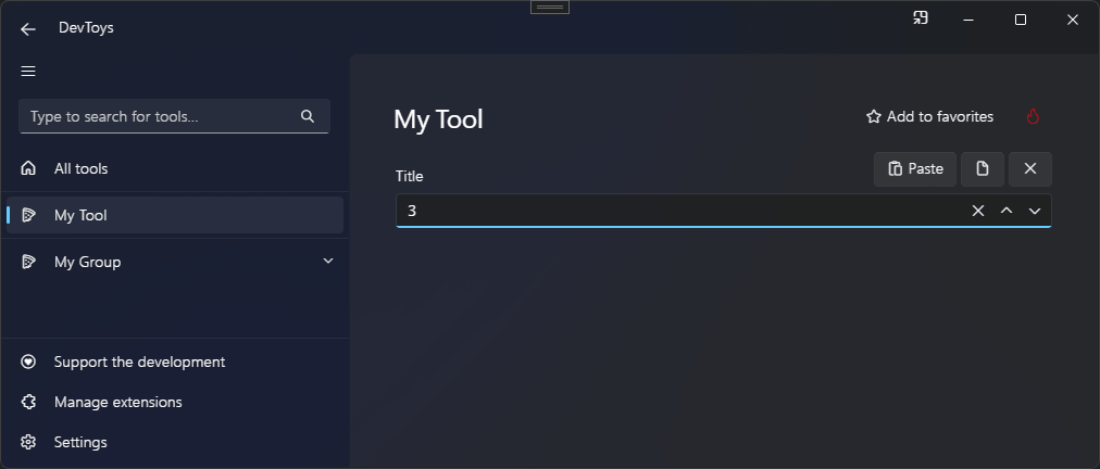 DevToys - My Tool - Number Input